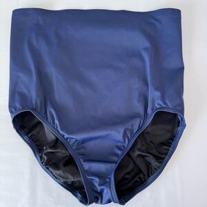 LANDS’ END Size 14 Navy Blue High Waisted Swimsuit Bikini Bottoms